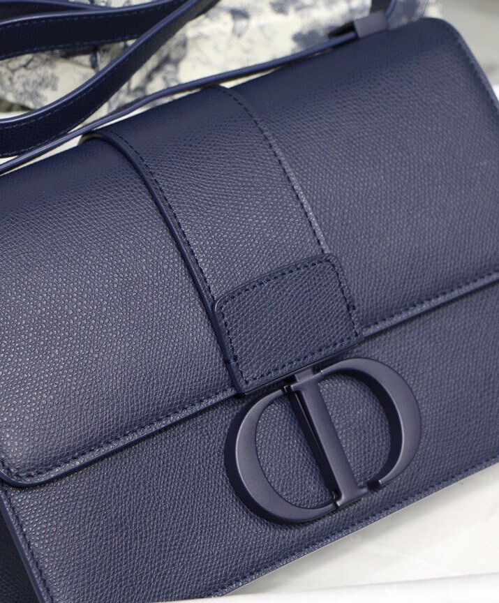 Christian Dior 30 Montaigne Calfskin Bag Dark Blue